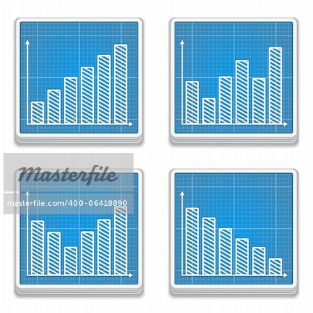 Icons of graphs, vector eps10 illustration