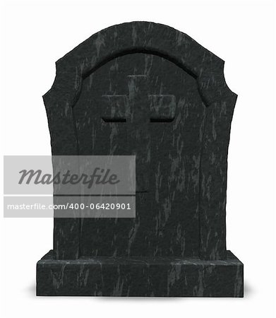 gravestone with cross symbol - 3d illustration