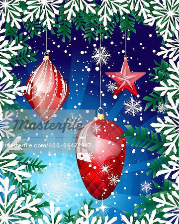Beautiful Christmas (New Year) card. Vector illustration.Vector illustration with transparency and mesh EPS10.