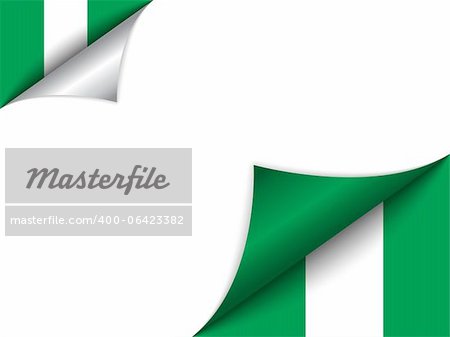Vector - drapeau de pays Nigéria en tournant la Page