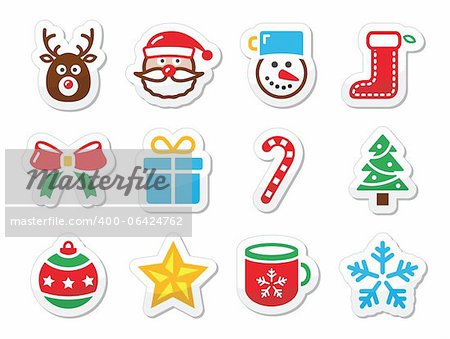 Weihnachten Urlaub Vektor Icons Sammlung