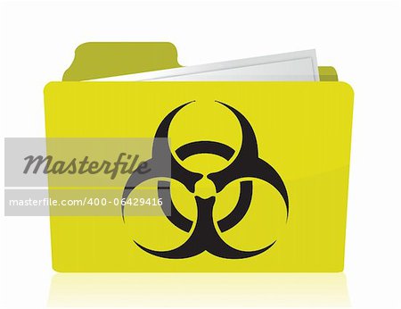 dossier avec un symbole biohazard devant illustration design