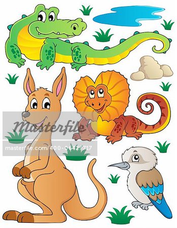 Australian wildlife fauna set 2 - vector illustration.