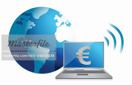 euro online currency concept illustration design over white