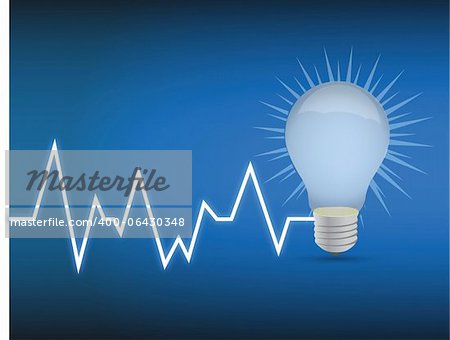 lifeline lightbulb illustration design over a blue background