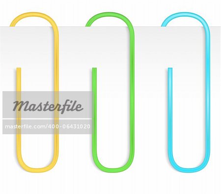 Colored paper clips, vector eps10 illustration