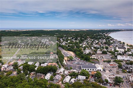 Overview of Town and Shoreline, Provincetown, Cape Cod, Massachusetts, USA
