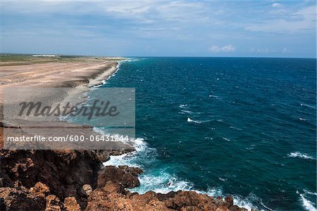 Wellen schlagen Shoreline, kleine Antillen, Aruba, Caribbean