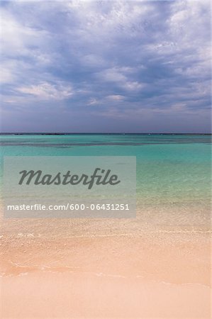Panoramique de l'eau et plage, Baby Beach, Aruba, petites Antilles, Caraïbes