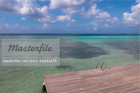 Station und Wasser, Mangel Halto Beach, Aruba, kleine Antillen, Karibik