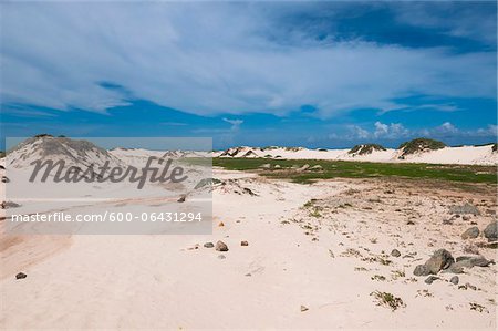 Pittoresque avec des Dunes de sable, petites Antilles, Aruba, Caraïbes
