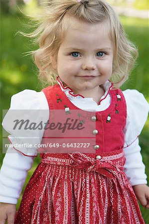 Girl in traditional Bavarian clothes