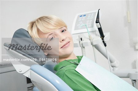 Portrait of Boy in Dentist's Chair for Appointment, Germany