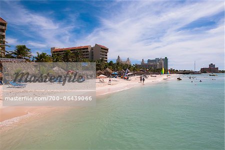 Resort and Beach, Palm Beach, Aruba, Leeward Antilles, Lesser Antilles, Caribbean