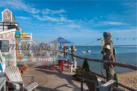 Pattio Furniture on Terrace, Provincetown, Cape Cod, Massachusetts, USA