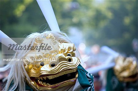 Japanese traditional mask during summer festival