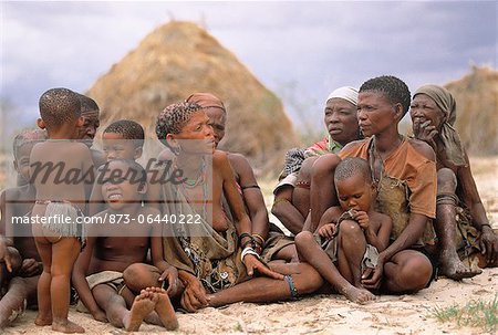 Bush People Sitting Outdoors Namibia