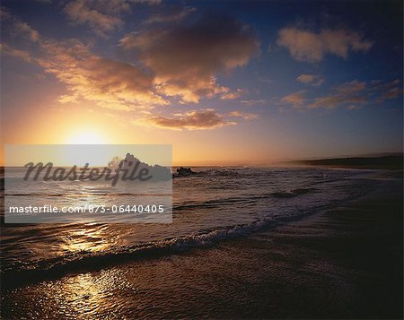 Coucher de soleil sur la plage Sedgefield, Buffels Bay Afrique du Sud