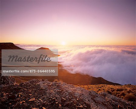 Coucher de soleil Beaufort West Karoo National parc Western Cape, Afrique du Sud