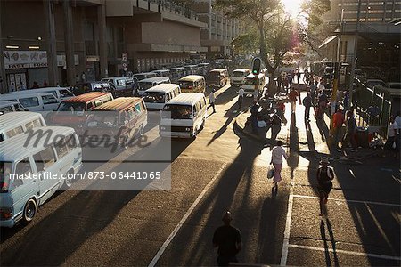 Taxis Leaving Taxi Rank, Johannesburg, South Africa