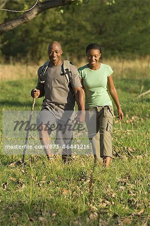 Couple Walking Outdoors