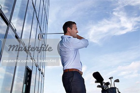 Man with golf club