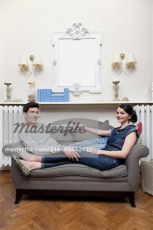 Couple on sofa