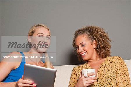 Women with digital tablet