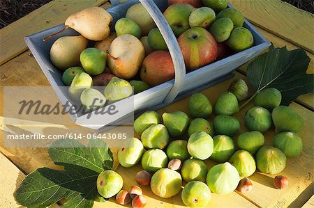 Panier de pommes et de poires