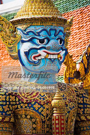 Colourful guardian statue close up, Grand Palace, Bangkok, Thailand, Southeast Asia, Asia Colourful guardian statue close up, Grand Palace, Bangkok, Thailand, Southeast Asia, Asia