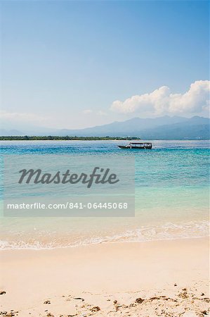 Bateau indonésien traditionnel, Gili Meno, Gili îles, l'Indonésie, l'Asie du sud-est, Asie Bateau indonésien traditionnel, Gili Meno, Gili îles, l'Indonésie, l'Asie du sud-est, Asie