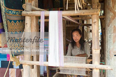 Textilindustrie, Weberei, Luang Prabang, Laos, Indochina, Südostasien, Asien