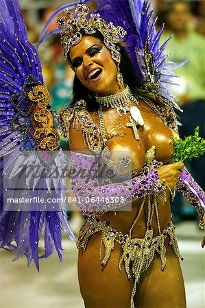 Défilé de carnaval sur le Sambodrome, Rio de Janeiro, au Brésil, en Amérique du Sud