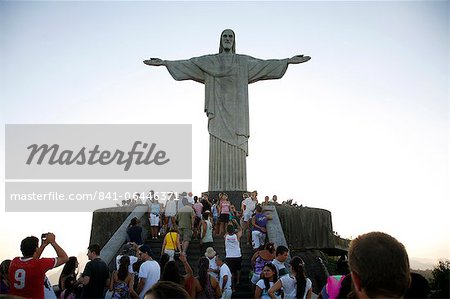 The statue of Christ the Redeemer on top of the Corcovado mountain, Rio de Janeiro, Brazil, South America