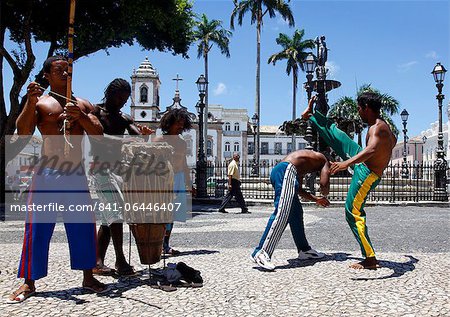 Capoeira performance at Terreiro de Jesus Square in Pelourinho district, Salvador, Bahia, Brazil, South America