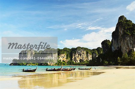 Rai Leh Ouest plage, Rai Leh (Railay), Côte d'Andaman, Province de Krabi, Thaïlande, Asie du sud-est, Asie
