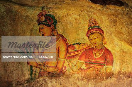 Fresken von Sigiriya (Lion Rock), UNESCO-Welterbe Site, Sri Lanka, Asien