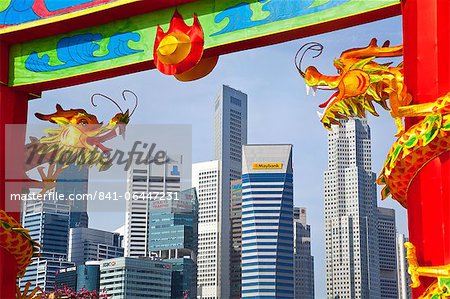 Toits de la ville et le quartier financier, Singapour, Asie du sud-est, Asie