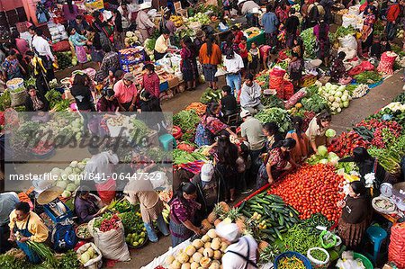 Indoor produce market, Chichicastenango, Guatemala, Central America