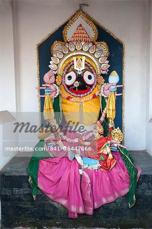 Hinduistische Jagannath Gottheit Schrein an der Jagannath-Tempel, Koraput, Orissa, Indien, Asien