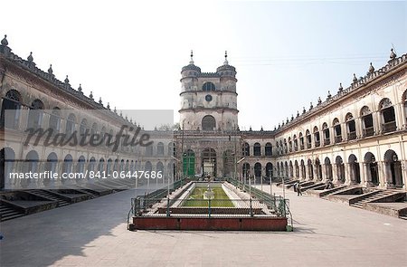 Arched madrasa rooms in the Hugli Imambara, on the west bank of the Hugli river, West Bengal, India, Asia