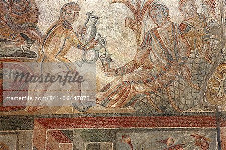 Mosaik, Villa Romana del Tellaro, Noto, Sizilien, Italien, Europa