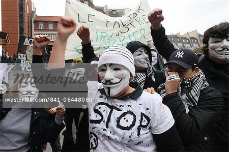Stop ACTA Protestors march in Paris, France, Europe