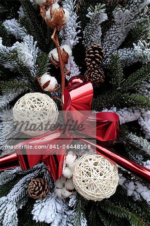 Sapin de Noël décoré, Haute Savoie, France, Europe