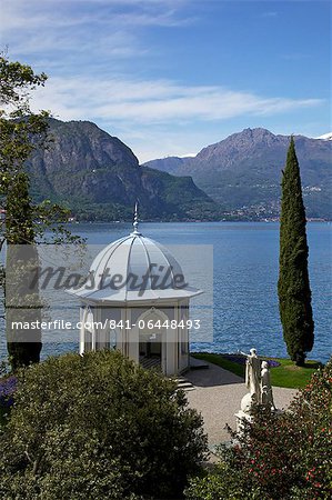 Moorish style classical temple, Gardens of Villa Melzi, Bellagio, Lake Como, Lombardy, Italian Lakes, Italy, Europe