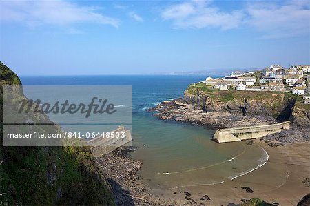 Harbour in Port Isaac in spring sunshine, Cornwall, England, United Kingdom, Europe