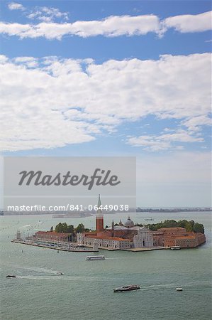 Blick auf die Insel San Giorgio Maggiore von der Basilika San Marco, Campanile, Venedig, UNESCO World Heritage Site, Veneto, Italien, Europa