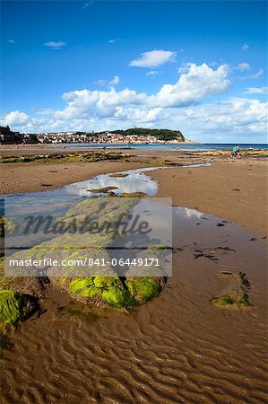Rocks and Tide Pools in South Bay, Scarborough, North Yorkshire, Yorkshire, England, United Kingdom, Europe