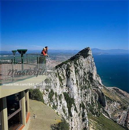 View over The Rock from Top of the Rock, Gibraltar, British Overseas Territory, Mediterranean, Europe