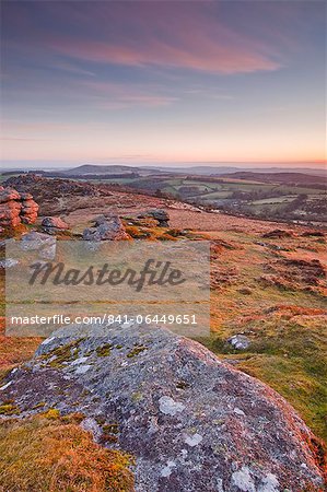 The view from Chinkwell Tor in Dartmoor National Park, Devon, England, United Kingdom, Europe